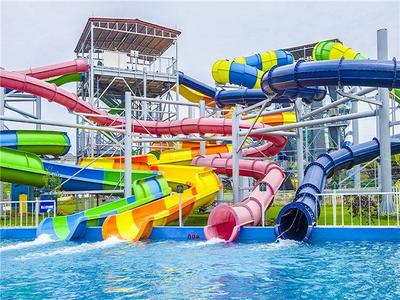 Water Park Equipment Fiberglass Open Spiral Sports Playground Water Slide For Adult