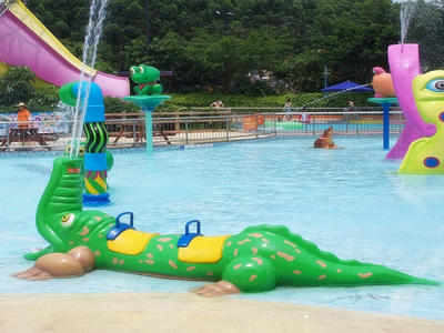 Kids Crocodile Spray Toys Splash Pad Fiberglass Aqua Play For Water Park