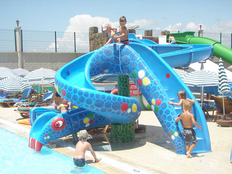 Kids Water Slide Equipment Fiberglass Snake Water Spray Slide For Water Park