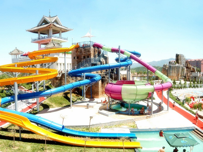 Combination Water Slide Commercial Fiberglass Water Slide For Resort And Hotel Theme Water Park